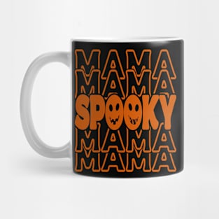 Halloween Spooky Typography Orange Mama Mug
